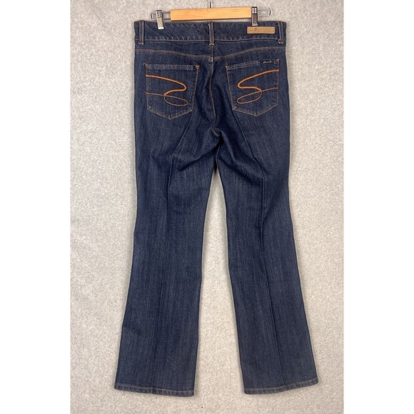 7 For All Mankind Women’s 12 Bootcut Jeans High Rise Denim Embroidered Pockets - Picture 2 of 13
